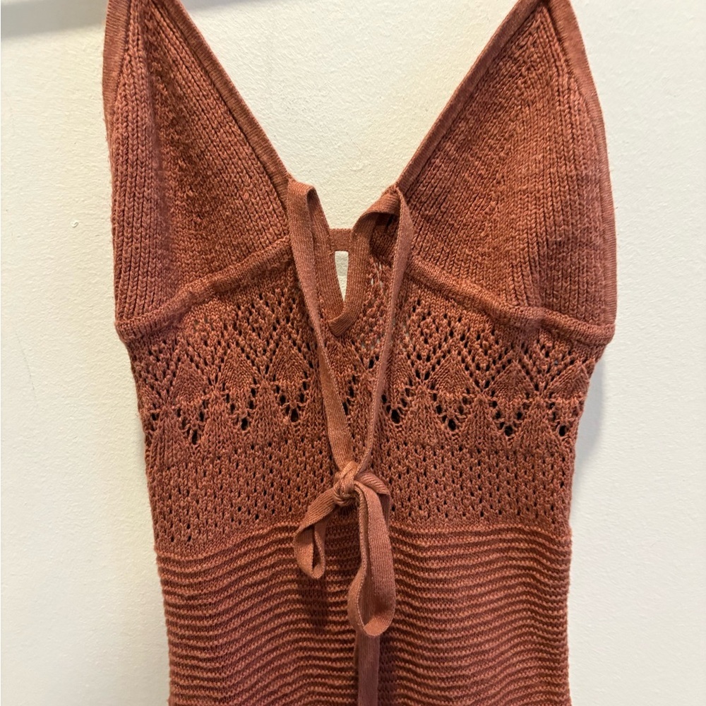 Abercrombie and fitch chocolate brown knit maxi dress size Medium - Picture 3 of 4